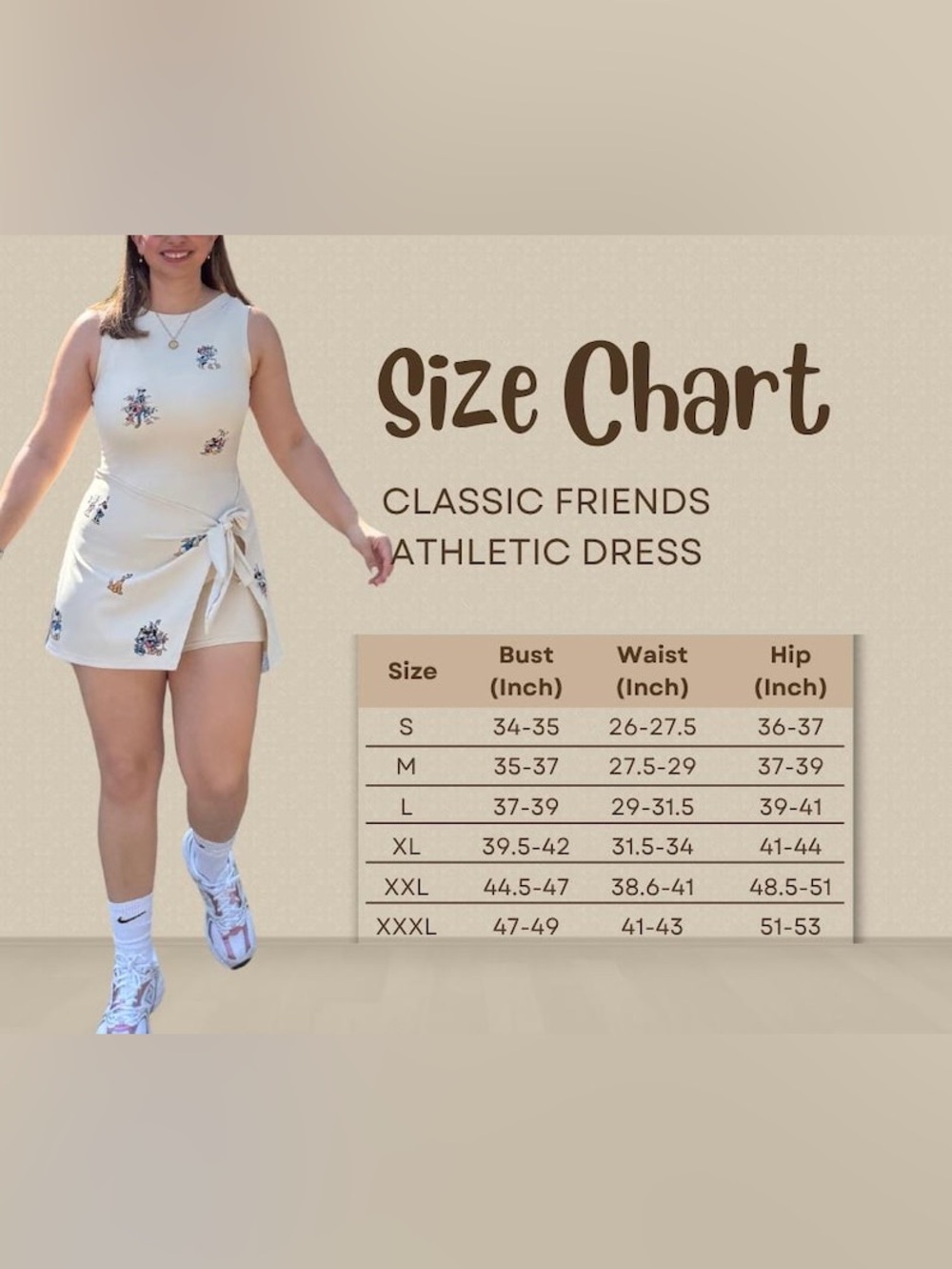 Cream Cartoon-Print Tie-Waist Mini Dress - Picture 7 of 11